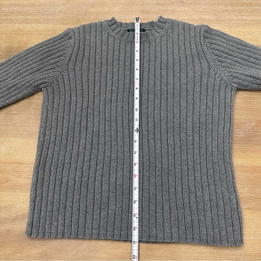 Lauren Ralph Lauren Gray Knit Sweater Vintage 100% Cotton Crewneck Petite Medium - Picture 6 of 7